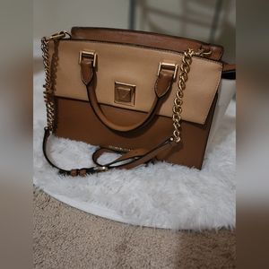 Michael Kors two-tone beige Crossbody